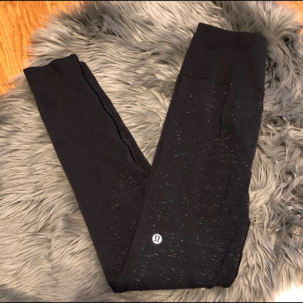 Lululemon Black Heathered Ribbed Leggings